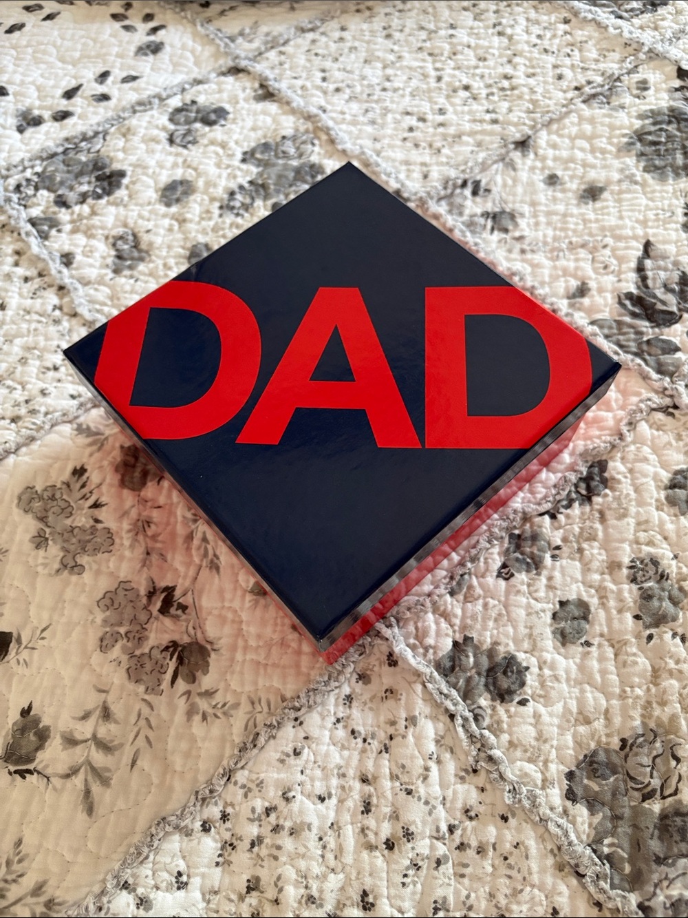 Macy's Navy Box with Red DAD Lettering